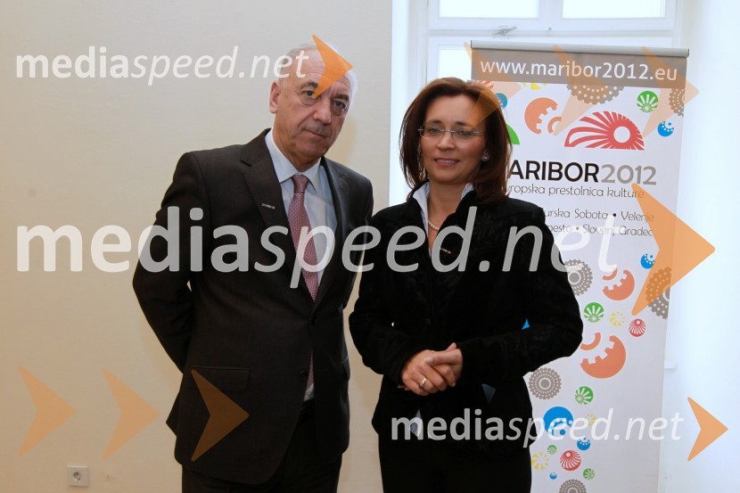 Janez Ujčič, podžupan MOM in Suzana Žilič Fišer, generalna direktorica Zavoda Maribor 2012 - EPKMaribor 2012, EPK - sprejem za gospodarstvenike