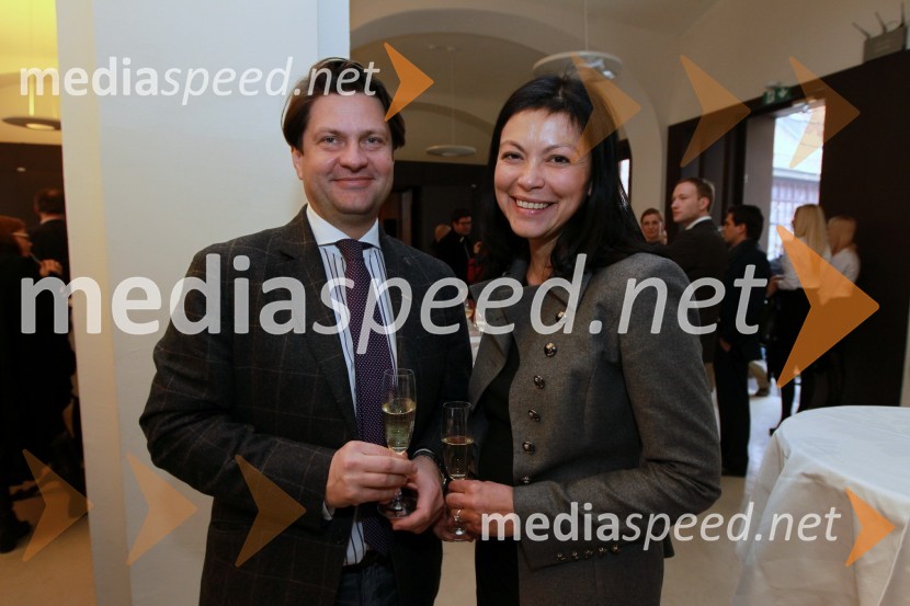 Leo Ivanjko, lastnik družbe Vinag ter Klementina Ihanec, predsednica uprave družbe VinagMaribor 2012, EPK - sprejem za gospodarstvenike