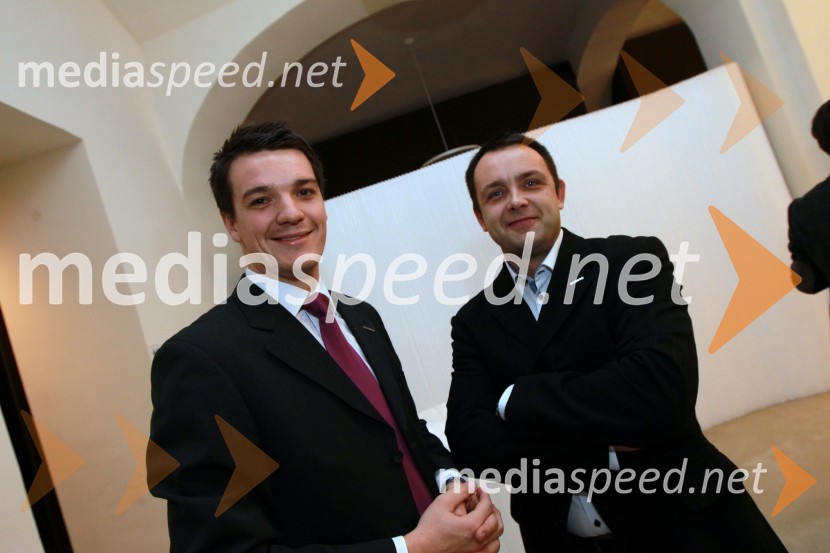 Mitja Šeško, povezovalec in Dejan Rebernik, vodja marketinga, ČZP Večer d.d.Maribor 2012, EPK - sprejem za gospodarstvenike