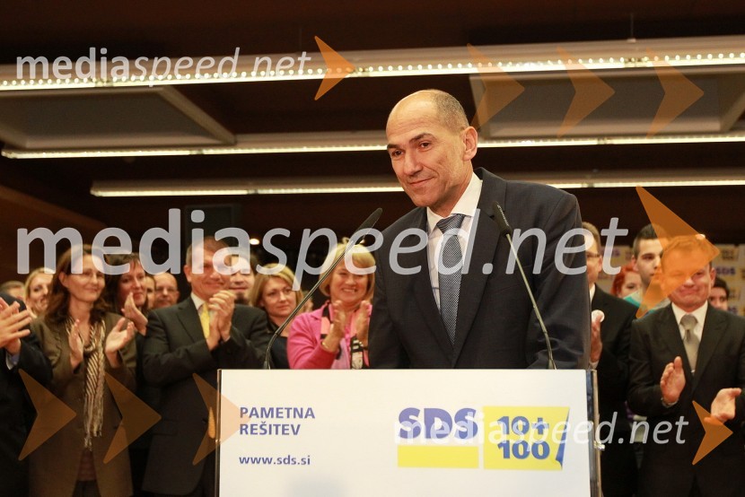 Janez JanšaVolitve 2011 - vzdušje v štabu stranke SDS