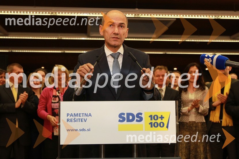 Janez JanšaVolitve 2011 - vzdušje v štabu stranke SDS