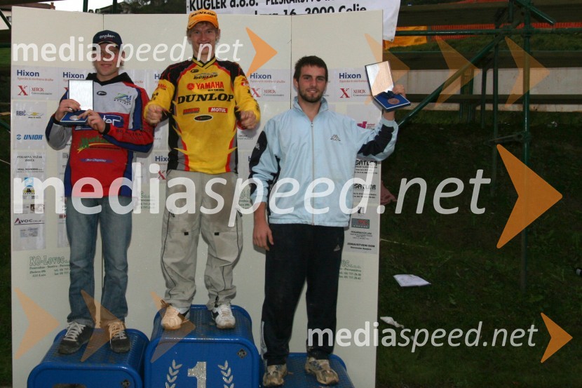 Zmagovalci državnega prvenstva - člani do 125 ccm: Toni Mulec (MK Slovenj Gradec), Klemen Gerčar (AMD Sitar Dunlop) in Rok Bekanovič (Rolum RT)MOTOKROS, 7. dirka za DP, Slovenske Konjice