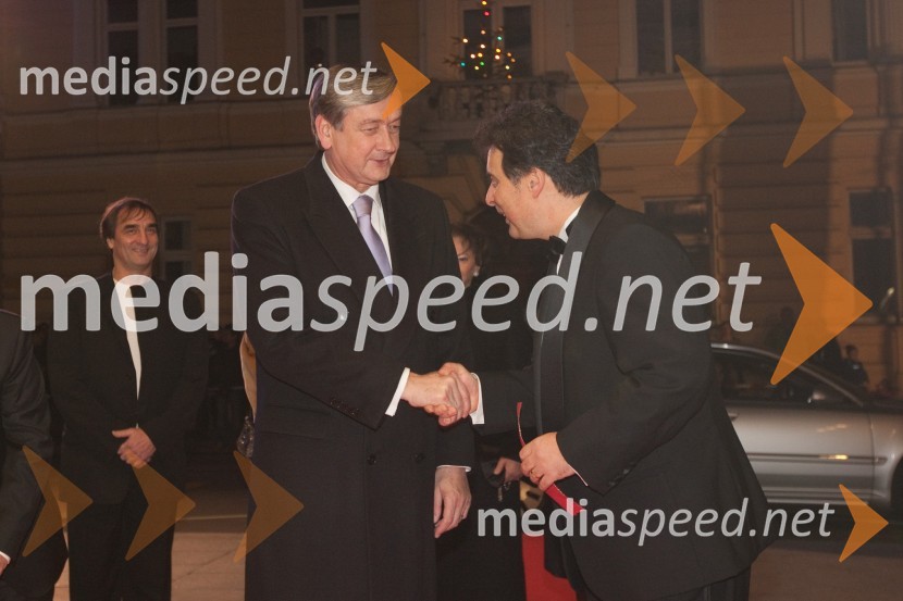 dr. Danilo Türk, predsednik Republike Slovenije in Mitja Bervar, ravnatelj Opere in baleta LjubljanaZlitje stoletij, slovesnost ob odprtju prenovljene stavbe SNG Opera in balet Ljubljana