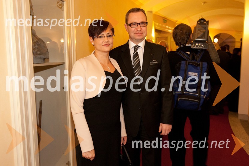 Marko Filli, generalni direktor RTV Slovenija in soproga TatjanaZlitje stoletij, slovesnost ob odprtju prenovljene stavbe SNG Opera in balet Ljubljana