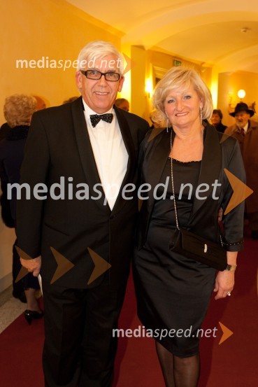 Aleks Štakul, nekdanji generalni direktor RTV Slovenija in soproga MartaZlitje stoletij, slovesnost ob odprtju prenovljene stavbe SNG Opera in balet Ljubljana