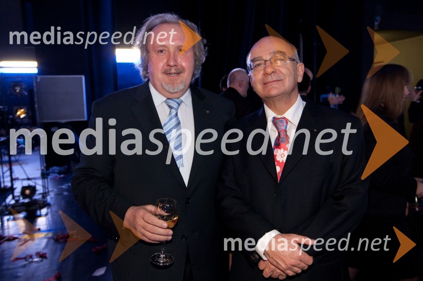 Zdravko Perger, operni pevec in Mija Rotovnik, direktor Cankarjevega domaZlitje stoletij, slovesnost ob odprtju prenovljene stavbe SNG Opera in balet Ljubljana