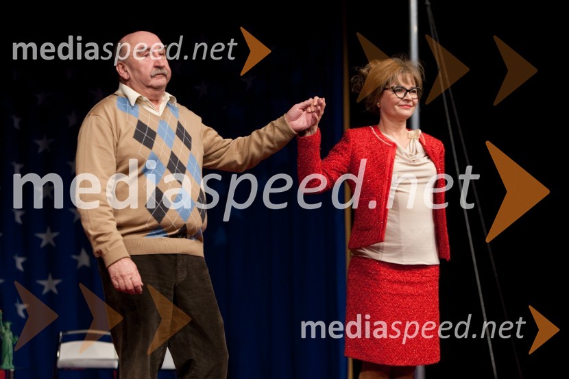 Tine Oman, igralec in Vesna Jevnikar, igralkaLimonada Slovenica, premiera v Prešernovem gledališču Kranj