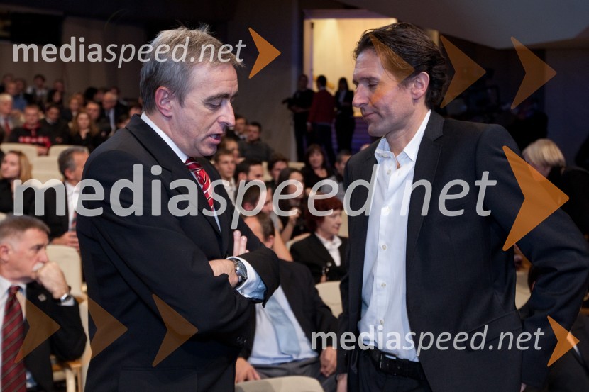 Aleš Zalar, minister za pravosodje in Andrea Massi, trener Tine MazeŠportnik leta 2011