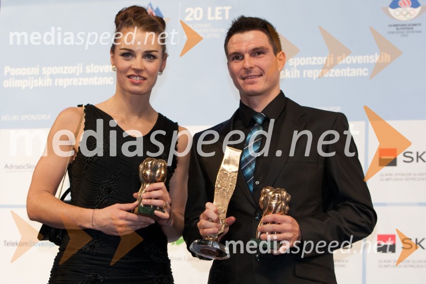 Tina Maze, smučarka, športnica leta 2011 in Peter Kauzer, kajakaš, športnik leta 2011Športnik leta 2011