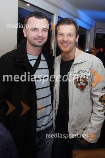 Suad Filekovič, nogometaš in Jure Bradač. manekenModna revija Famous models v lokalu Avenija