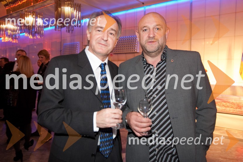 Rajko Djordjevič, direktor VTV in Bogdan Kozina, odgovorni urednik Gea TvNovoletni sprejem treh predsednikov za urednike in novinarje 2011