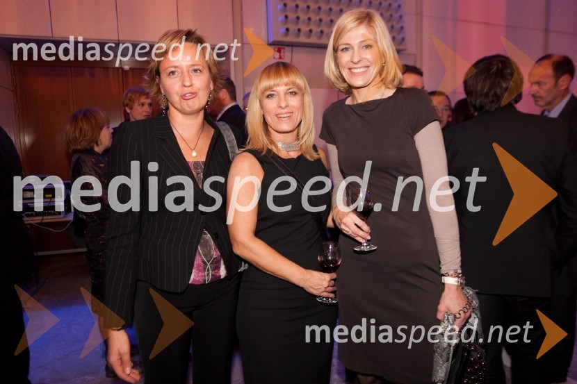 Andreja Basle, Žurnal, Barbra Jermann, urednica revije Lady in Andreja Comino, novinarka LadyNovoletni sprejem treh predsednikov za urednike in novinarje 2011
