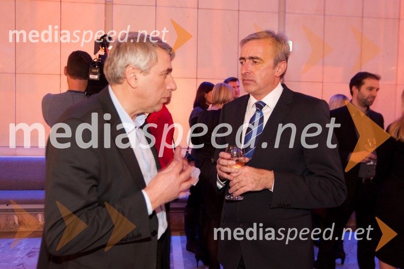 Vladimir Vodušek, novinar in Aleš Zalar, minister za pravosodjeNovoletni sprejem treh predsednikov za urednike in novinarje 2011