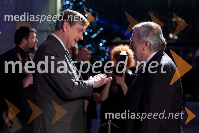 dr. Danilo Türk, predsednik Republike Slovenije in Andrej Pengov, Radio KaosNovoletni sprejem treh predsednikov za urednike in novinarje 2011