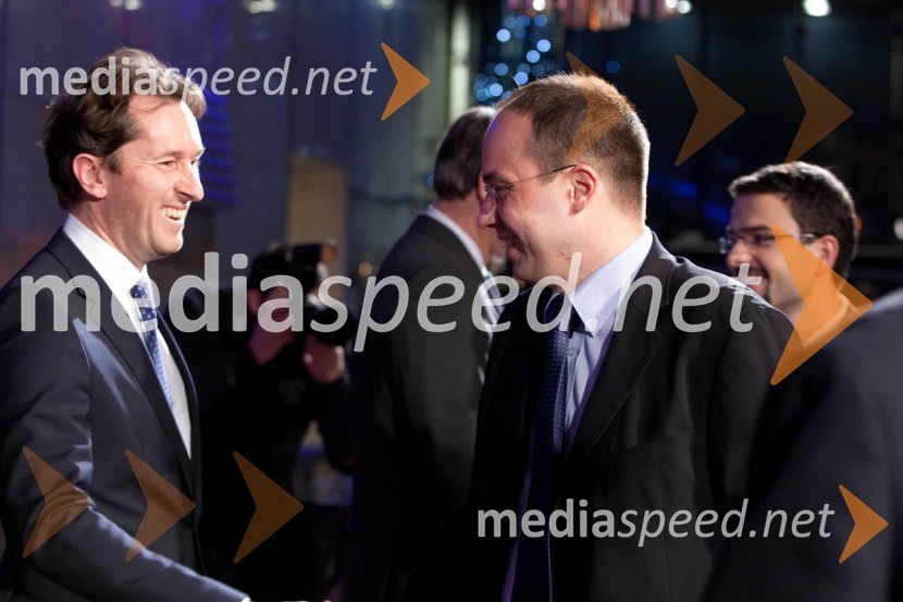 Gregor Virant, predsednik Državnega zbora in Leo Oblak, predsednik uprave Infonet MediaNovoletni sprejem treh predsednikov za urednike in novinarje 2011