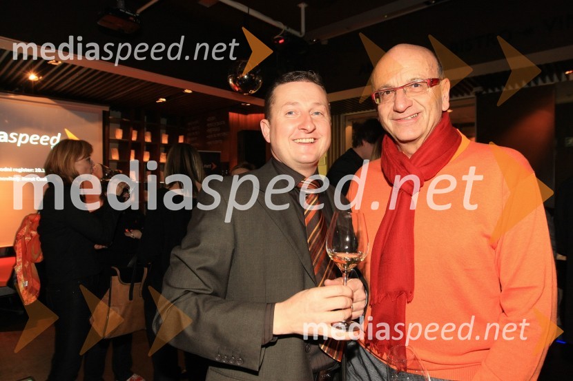 Danilo Steyer, vinogradništvo Vina Steyer in Heinz Slesak, generalni direktor Porsche Slovenija d.o.o.Mediaspeed 10 let, zabava ob obletnici