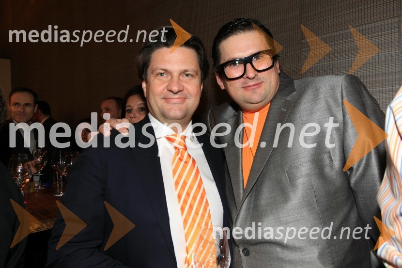 Leo Ivanjko, lastnik družbe Vinag in Danijel Koletić, Apriori Komunikacije HrvaškaMediaspeed 10 let, zabava ob obletnici