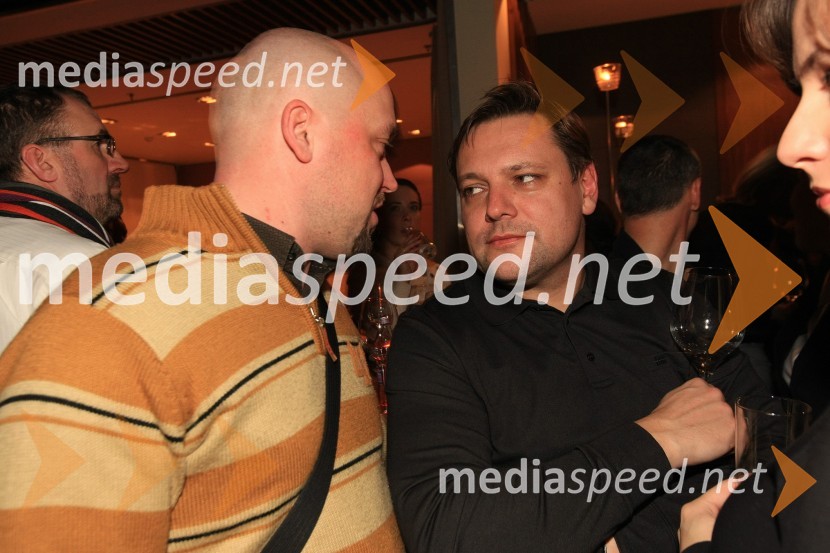 David Irgolič, glavni urednik Radia Center in Toni Balažič, predsednik uprave Žito d.d.Mediaspeed 10 let, zabava ob obletnici