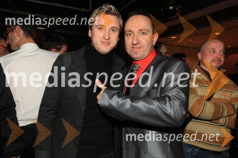 Denis Avdič, Radio 1 in Borut Cvetko, direktor MediaspeedMediaspeed 10 let, zabava ob obletnici