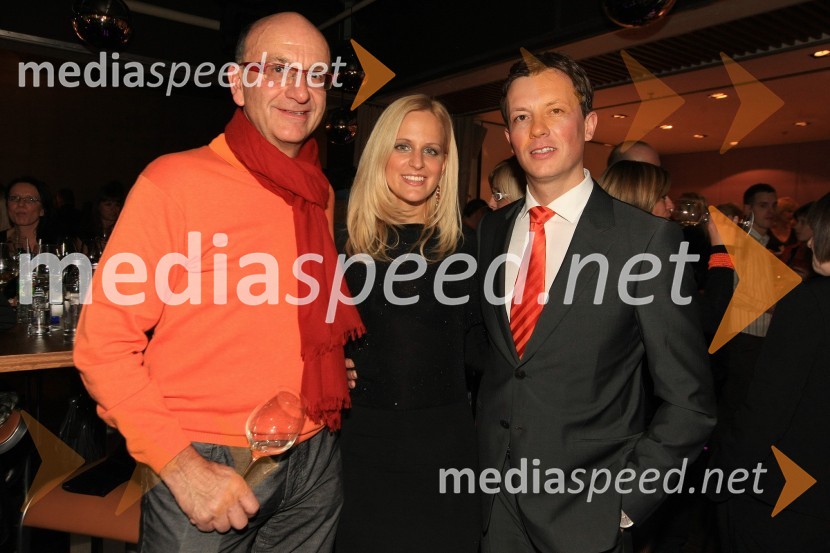 Heinz Slesak, generalni direktor Porsche Slovenija d.o.o., Anja Kolšek, vodja kabineta župana MOM in Evgen Likl, izvršilni direktor sektorja marketing na Zavarovalnici Maribor d.d.Mediaspeed 10 let, zabava ob obletnici