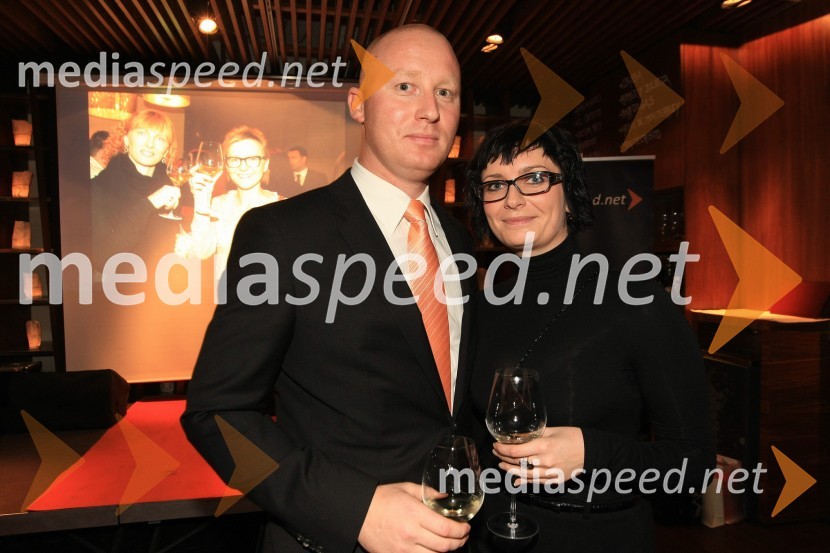 Urban Lavrenčič, Raiffeisen bank  in Katarina Pernat, Žurnal24Mediaspeed 10 let, zabava ob obletnici