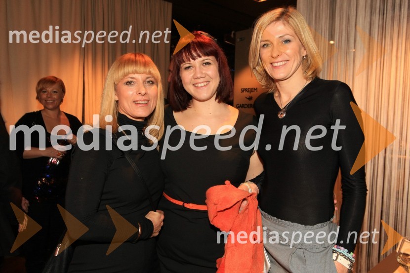 Barbra Jerman, urednica revije Lady, Katja Boh, izvršna direktorica Mediaspeed in Andreja Comino, novinarkaMediaspeed 10 let, zabava ob obletnici