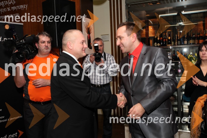 	Franc Kangler, župan MOM in Borut Cvetko, direktor MediaspeedMediaspeed 10 let, zabava ob obletnici