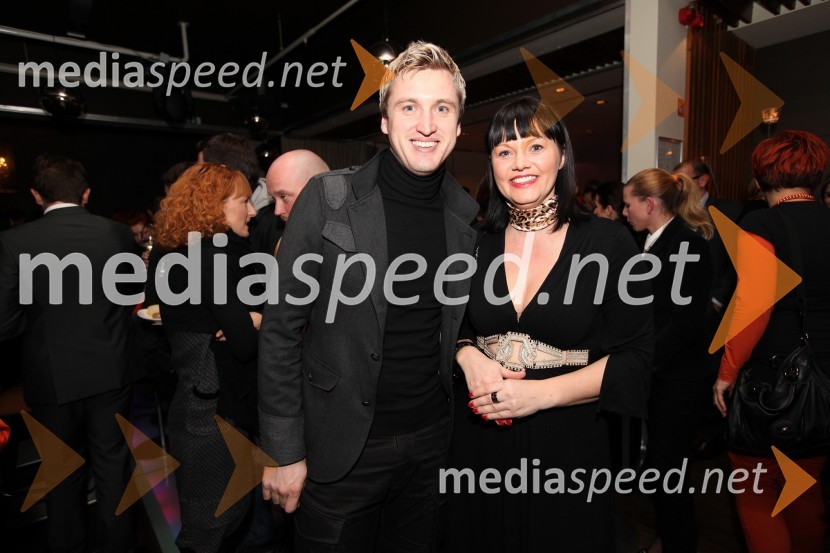 Denis Avdić, Radio 1 in mag. Andreja Jernejčič, direktorica podjetja Lin&NilMediaspeed 10 let, zabava ob obletnici