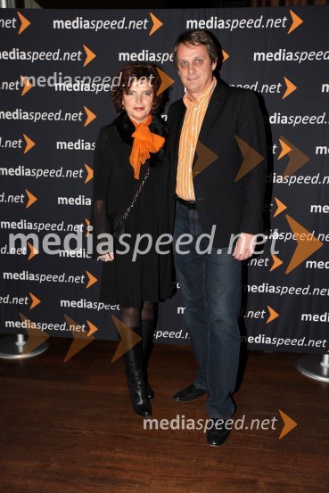 Romana Kancler, direktorica SEB in Tomaž Kancler, podžupan MOMMediaspeed 10 let, zabava ob obletnici