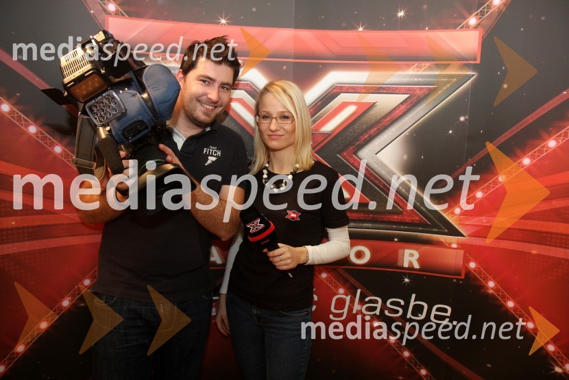 Miha Žnidaršič, kamerman in Jasmina Mrvič, POP TVX Factor, predizbor v Mariboru