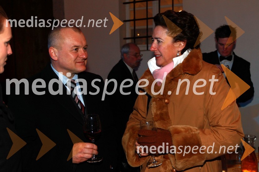 Franc Kangler, župan Mestne občine Maribor in Anunciada Fernandez de Cordova, veleposlanica ŠpanijeEPK Maribor 2012: Sprejem Franca Kanglerja