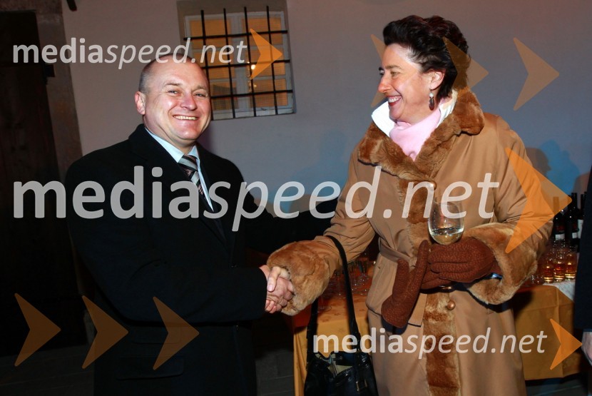 Franc Kangler, župan Mestne občine Maribor in Anunciada Fernandez de Cordova, veleposlanica ŠpanijeEPK Maribor 2012: Sprejem Franca Kanglerja