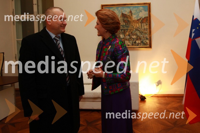 Franc Kangler, župan Mestne občine Maribor ter Androulla Vassiliou, evropska komisarka za izobraževanje, kulturo, večjezičnost in mladeEPK Maribor 2012: Sprejem Franca Kanglerja