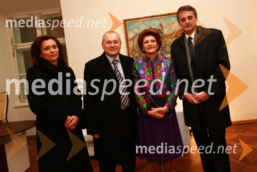 Suzana Žilić Fišer, generalna direktorica zavoda MARIBOR 2012, Franc Kangler, župan Mestne občine Maribor, Androulla Vassiliou, evropska komisarka za izobraževanje, kulturo, večjezičnost in mlade ter Tomaž Kancler, podžupan MOMEPK Maribor 2012: Sprejem Franca Kanglerja