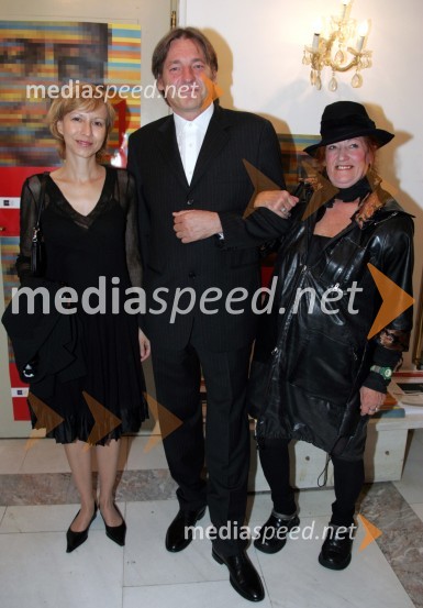 Vasko Simoniti, minister za kulturo z ženo Alenko Zor Simoniti in Olga JančarBorštnikovo srečanje, otvoritev