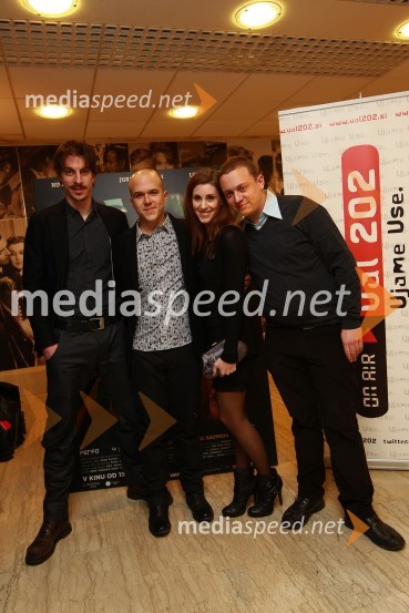 Jure Henigman, igralec, Nejc Gazvoda, režiser, Nina Rakovec, igralka, Luka Cimprič, igralecIzlet, slavnostna premiera filma