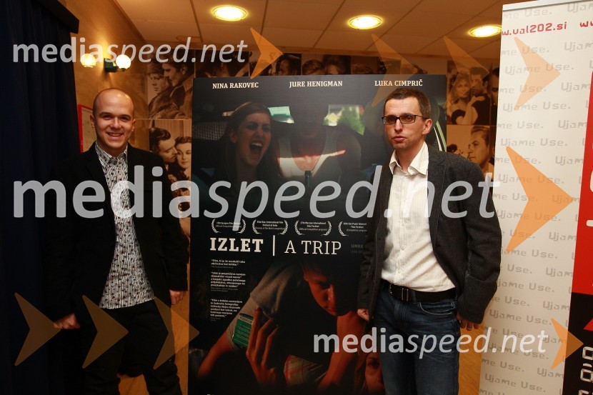 Nejc Gazvoda, režiser in Aleš Pavlin, producentIzlet, slavnostna premiera filma