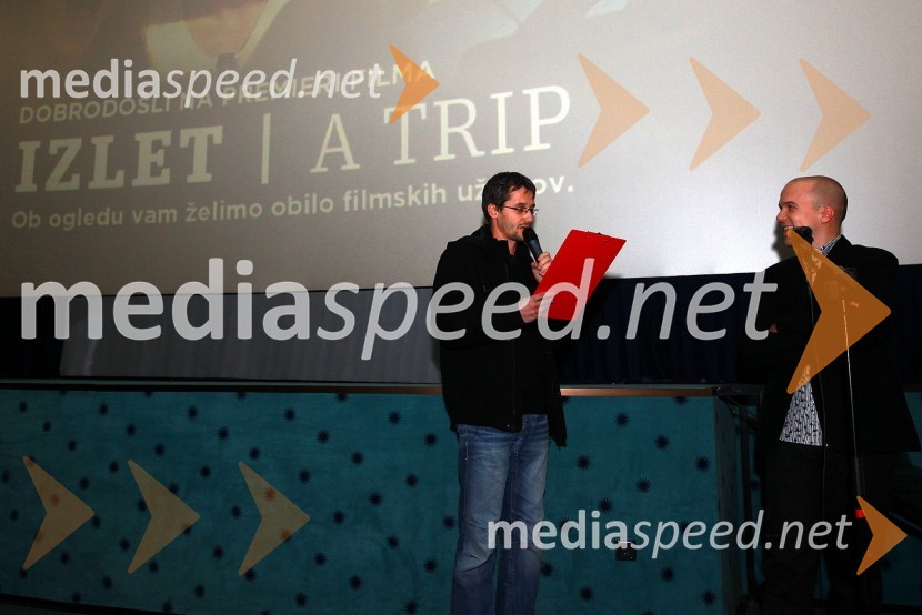 	Jean Frbežar, povezovalec in Nejc Gazvoda, režiserIzlet, slavnostna premiera filma