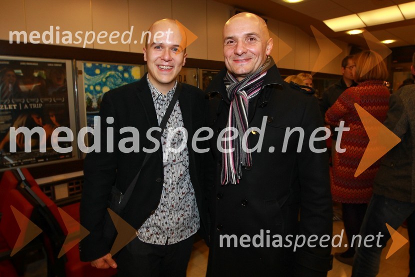 Nejc Gazvoda, režiser in Branko Čakarmiš, programski direktor Pro PlusIzlet, slavnostna premiera filma