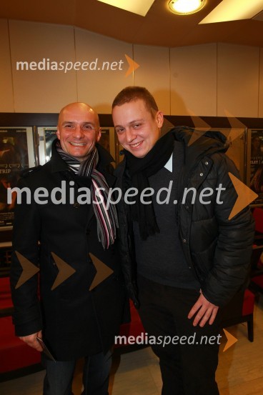 Branko Čakarmiš, programski direktor Pro Plus in Luka Cimprič, igralecIzlet, slavnostna premiera filma