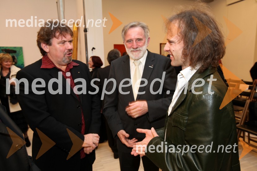 Dr. Štefan Čelan, župan občine Ptuj,  Matjaž Zanoškar, poslanec ter Uroš Zavodnik, režiser in scenarist prireditveEPK Maribor 2012: Otvoritev EPK v Slovenj Gradcu