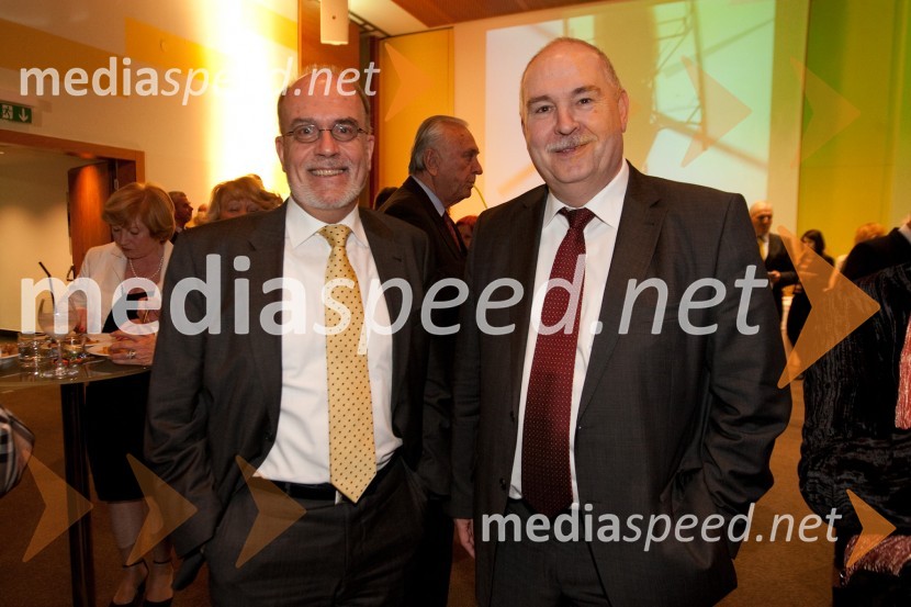 Robert Reich, veleposlanik Švice v Sloveniji in Werner Burkart, veleposlanik Nemčije v SlovenijiSprejem indijske ambasade