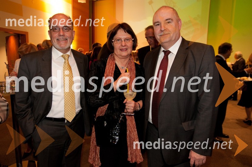 Robert Reich, veleposlanik Švice v Sloveniji, Anny Rita Burkart in soprog Werner Burkart, veleposlanik Nemčije v SlovenijiSprejem indijske ambasade