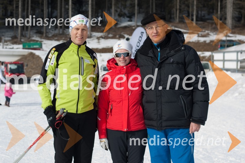 Samuel Žbogar, minister za zunanje zadeve, dr. Igor Lukšič, minister za šolstvo in šport in soproga Marta Macedoni Lukšič, pediatrinja20. smučarski tek gospodarstvenikov, diplomatov in politikov