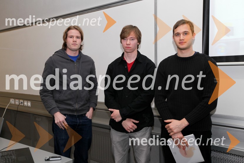 Gaber Smodiš, Matej Gaberc in Stanko KrstičUniverza v Mariboru, predstavitve študentskih projektov