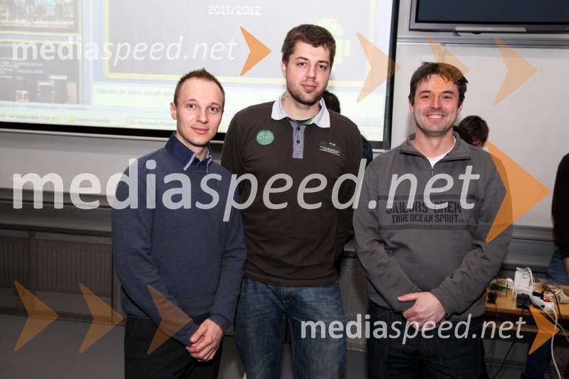 Mag. Aleš Zamuda, Marko Ferme in Boris CigaleUniverza v Mariboru, predstavitve študentskih projektov