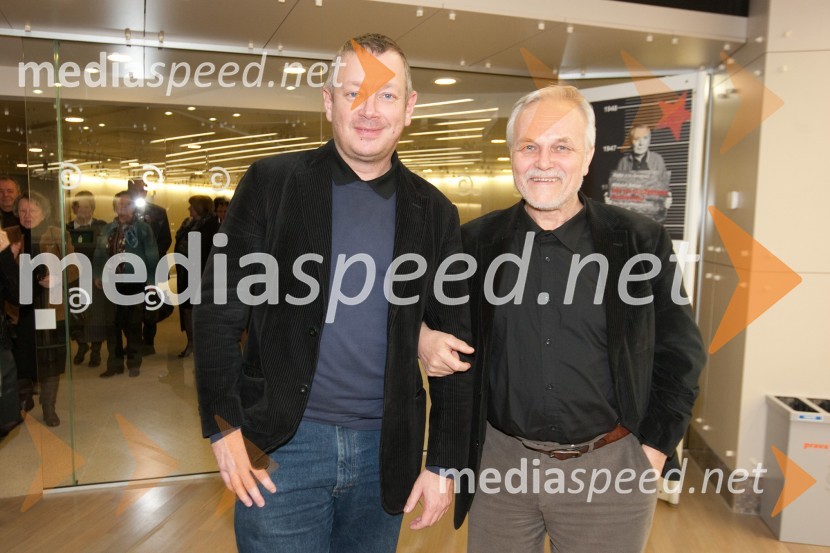 Robert Waltl, direktor Mini teatra in Niko Goršič, režiser, igralecOče na službenem potovanju, premiera