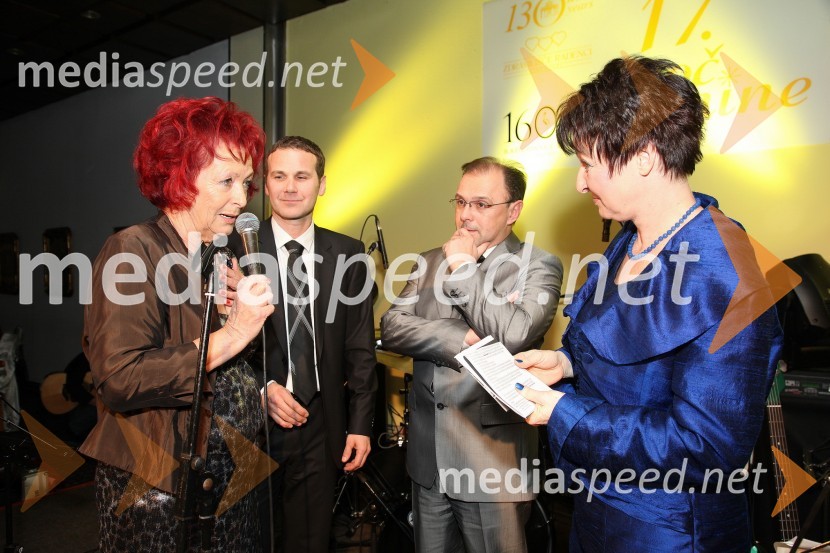 Karmen Kavčič, Borut Cvetkovič, direktor podjetja Radgonske gorice, mag. Mladen Kučiš, direktor Zdravilišča Radenci in Irena Polak Fištravec, povezovalka dogodka17. noč penine