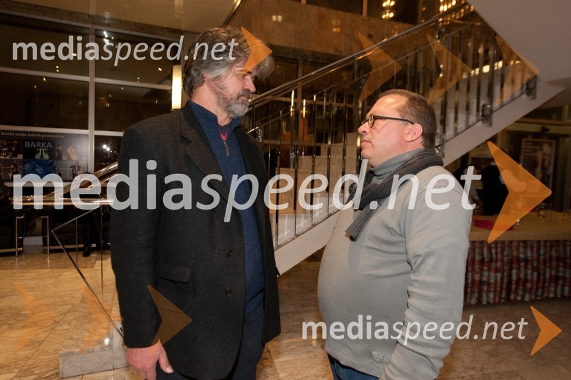 Srečko Fišer in Jaša Jamnik, igralec, režiserStari ko zemlja, kakšnih petinštirideset, premiera v SNG Nova Gorica