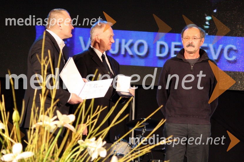 Franc Kangler, župan MOM, dr. Alojz Križman in Vojko DebevcŠportnik Maribora 2011